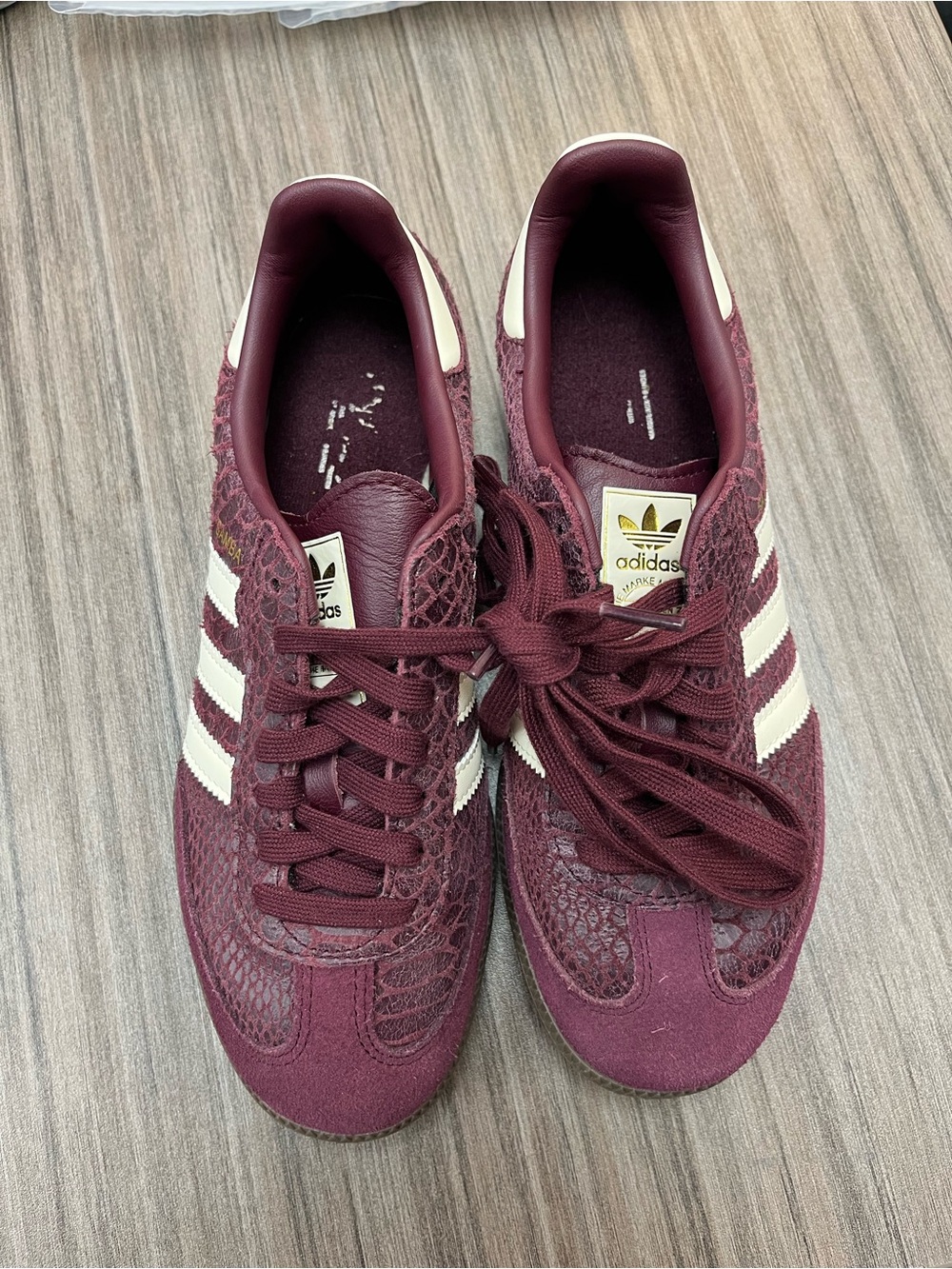Adidas Embossed Burgundy Samba Sneakers